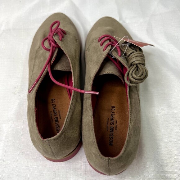 Mossimo Olenka Taupe NWT Lace Up Loafer Faux Suede Size 8.5 - Picture 2 of 10